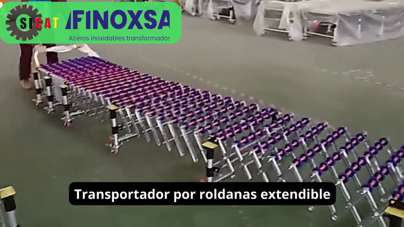 Transportador por roldanas extendible